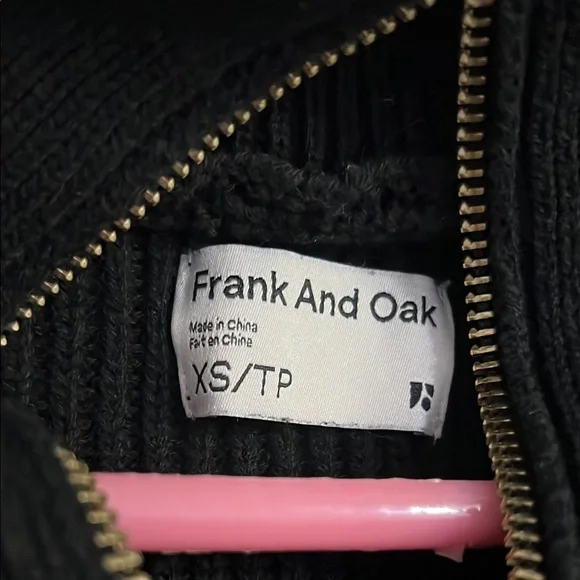 Black Ribbed Zip-Up Sweater - Picture 3 of 7